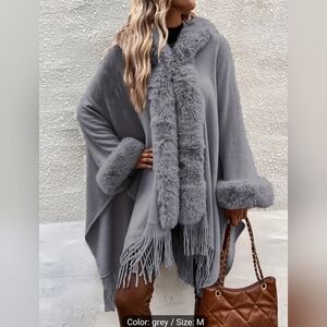 SEXXXY NAUGHTY FAUX FUR MINK HOODIE CAPE GREY SIZE MEDIUM 🎁💝  Awesome FUN